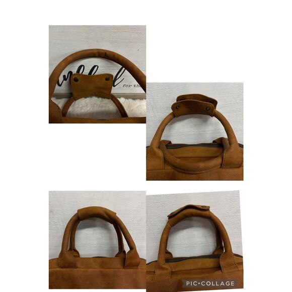 ROMFRE Premium Leather Pilot Briefcase Bag Full Grain Leather Saddle Brown - Picture 12 of 12